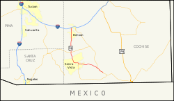 Karte der Arizona State Route 90