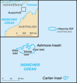 Karte der Ashmore- und Cartier-Inseln