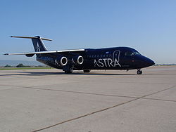 Eine BAe 146-300 der Astra Airlines