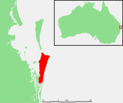 Lage der Insel in Oueensland