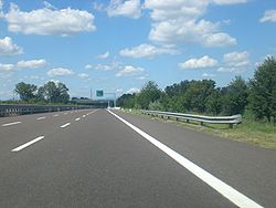 Die Autobahn bei Mogliano Veneto Richtung Belluno