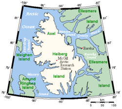 Karte der Axel-Heiberg-Insel