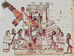 Opferung zu Ehren des Huitzilopochtli, um 1570