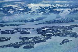 Nordostküste der Baffin-Inselaus 11.500 Metern Höhe