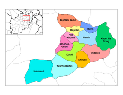 Bezirke in der Provinz Baglan