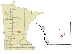 Benton County Minnesota Incorporated and Unincorporated areas Foley Highlighted.svg
