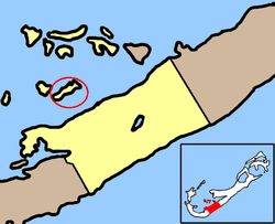 Karte des Warwick Parish(Darell’s Island ist eingekreist)