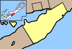 Karte des Paget Parish(Hinson’s Island in der Bildmitte links)