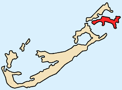 Lage der Insel innerhalb der Bermudas