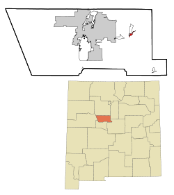 Bernalillo County New Mexico Incorporated and Unincorporated areas Tijeras Highlighted.svg
