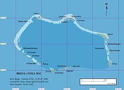 Karte des Bikini-Atolls