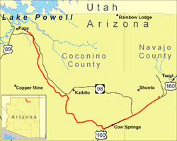 Strecke der Black Mesa and Lake Powell Railroad