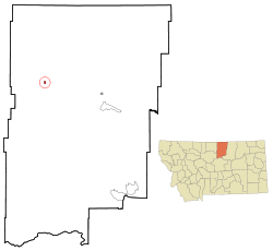 Blaine County Montana Incorporated and Unincorporated areas Chinook Highlighted.svg