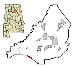 Blount County Alabama Incorporated and Unincorporated areas County Line Highlighted.svg