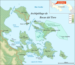 Karte des Archipels von Bocas del Toro