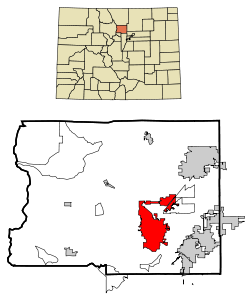 Boulder County Colorado Incorporated and Unincorporated areas Boulder Highlighted.svg
