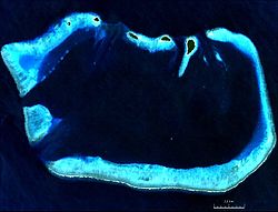 NASA-Satellitenbild des Atolls