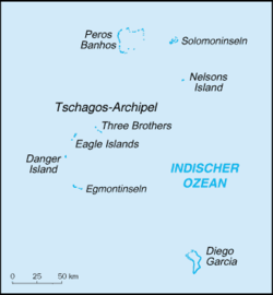 Lage der Eagle Islands im Chagos-Archipel