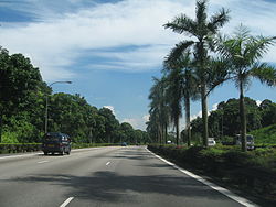 BKE in nördlicher Richtung bei Johor Bahru.