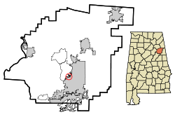 Calhoun County Alabama Incorporated and Unincorporated areas Blue Mountain Highlighted.svg