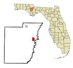 Calhoun County Florida Incorporated and Unincorporated areas Blountstown Highlighted.svg