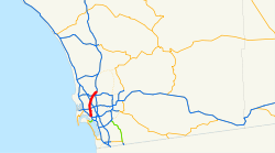 Karte der California State Route 163