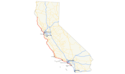 Karte der California State Route 1