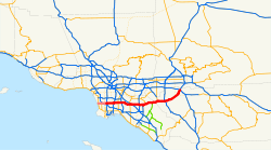 Karte der California State Route 91