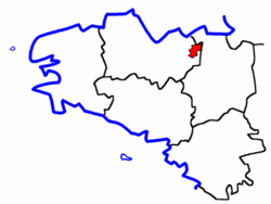 Lage des Kantons Dinan-Ouest