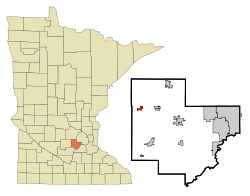 Carver County Minnesota Incorporated and Unincorporated areas New Germany Highlighted.svg