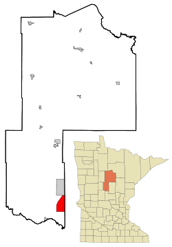 Cass County Minnesota Incorporated and Unincorporated areas East Gull Lake Highlighted.svg