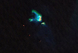 Landsat-7-Bild der Cayos Arcas