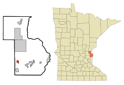 Chisago County Minnesota Incorporated and Unincorporated areas Stacy Highlighted.svg