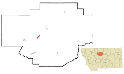 Chouteau County Montana Incorporated and Unincorporated areas Fort Benton Highlighted.svg