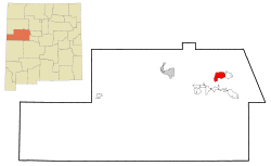 Cibola County New Mexico Incorporated and Unincorporated areas Encinal Highlighted.svg