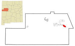 Cibola County New Mexico Incorporated and Unincorporated areas Mesita Highlighted.svg