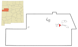 Cibola County New Mexico Incorporated and Unincorporated areas Seama Highlighted.svg