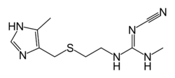 Strukturformel von Cimetidin