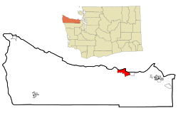 Clallam County Washington Incorporated and Unincorporated areas Port Angeles Highlighted.svg