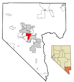 Clark County Nevada Incorporated Areas Paradise highlighted.svg