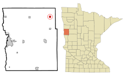 Clay County Minnesota Incorporated and Unincorporated areas Ulen Highlighted.svg