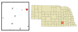 Clay County Nebraska Incorporated and Unincorporated areas Sutton Highlighted.svg