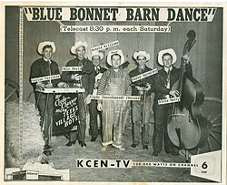 Clyde Chesser (mitte) und die Texas Village Boys, ca. 1954, Mitglieder des KCEN-TV Blue Bonnet Barn Dance