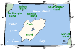 Karte von Coats Island