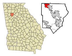 Cobb County Georgia Incorporated and Unincorporated areas Acworth Highlighted.svg