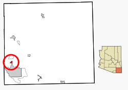 Cochise County Incorporated and Unincorporated areas Huachuca City highlighted.svg