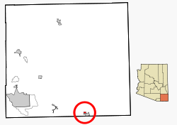 Cochise County Incorporated and Unincorporated areas Pirtleville highlighted.svg