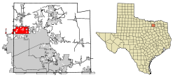 Collin County Texas Incorporated Areas Prosper highlighted.svg