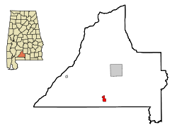 Conecuh County Alabama Incorporated and Unincorporated areas Castleberry Highlighted.svg