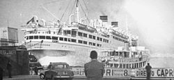 Die Conte Biancamano 1960 im Hafen von Neapel